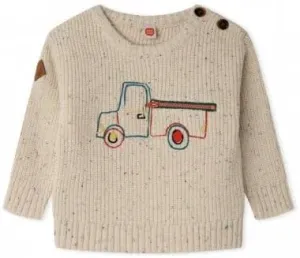 | Baby and Toddlers' Pullover Truck Crewneck Sweater | Collection Natural Grown | Apricot