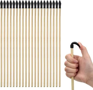 20 Pcs Wooden Arrows Soft Rubber Tips, 17 Inch Handmade Wooden Toy Arrow for Kids and Beginners, Archery Bows Outdoor Play Cosplay Costume Decoration