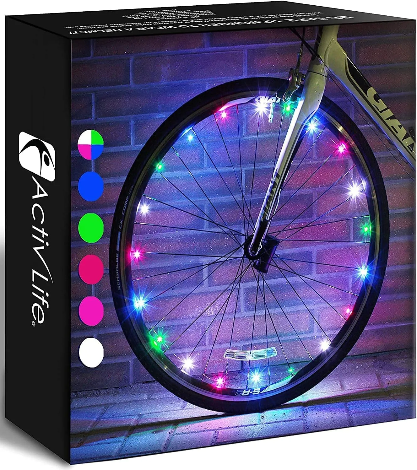 Activ Life 2-Tire Pack LED Bike Wheel Lights with Batteries Included, Get 100% Brighter and Visible from All Angles for Ultimate Safety and Style