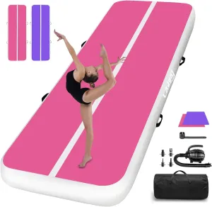 Air Mat Tumble Track, Gymnastics Mats Tumbling Track with Electric Air Pump for Home Use Cheerleading Training Kids Gym Yoga