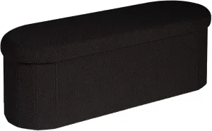 B FSOBEIIALEO Ottoman with Storage for Living Room, Sherpa Folding Storage Ottoman Foot Rest, 43.3 Inches Collapsible Bedroom Bench Black