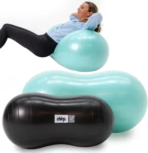 Chirp Cloud Peanut Mobility Ball for The Back, Physical Therapy Massager for Adults, Exercise Balance Ball, Sensory Therapy Toys for Autism & ADHD - 2 Pack (Mint 100x50cm, Black 60x30cm