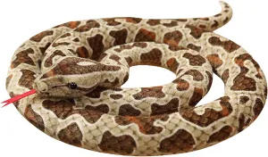 Clobeau 78 Inch Brown Speckled Snake Plush Toy - Lifelike Snake Stuffed Animal, Soft Plush Stuffed Snakes for Kids, Cuddly Reptile Stuff Toy for Children (Brown)