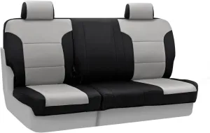 Coverking Custom Fit Rear 60/40 Bench Seat Cover for Select GMC Sierra 1500 Models - Neosupreme (Gray with Black Sides)