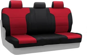 Coverking Custom Fit Rear Solid Bench Seat Cover for Select RAM 1500 Models - Neosupreme (Red with Black Sides)