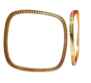 Designer Golden Metal Base Metal with Simple and Plain Antique Casual Wear Glossy Finished Bangle Set For Women and Girls Pack of 2 (2.8)