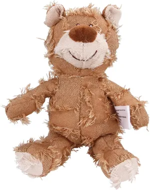 Dog Companion for Heavy Chewers- Indestructible Robust Bear Dog Toy, Resistant Squeaky Dog Toys for Heavy Chewers, Unbreakable Stuffed Plush Dog Toys for Aggressive Chewers (B-Oak)