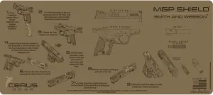 EDOG Shield Gun Cleaning Mat - Instructional Step by Step Takedown Diagram Compatible with Smith & Wesson M&P Shield 3 mm Padding Protects Firearm Magazines Bench Table Surfaces Oil Solvent Resistant