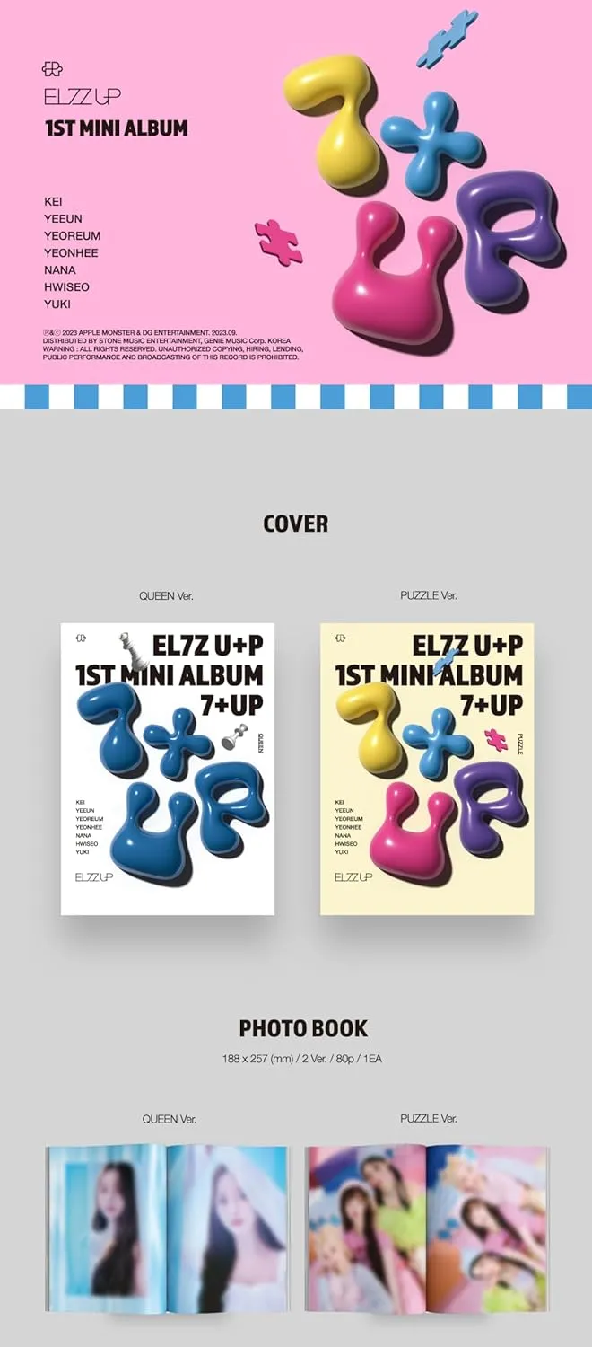 EL7Z UP 7 UP 1st Mini Album Contents Photocard Sticker Tracking Sealed ELZZ UP (Standard Puzzle Version)