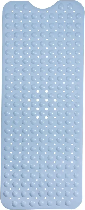 ENKOSI Non-Slip Bath Mat - Extra Long 40 x 16 Inch Large Anti-Slip Tub & Shower Mat with Suction Cups and Drain Holes for Bathroom Bathtub Safety and Decor (40x16 Aqua Blue)