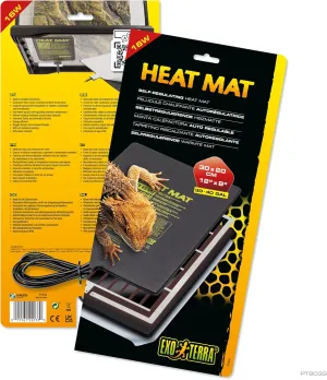 Exo Terra Heat Mat – Self-Regulating Reptile Heating Pad for Terrariums, Conductive Source for Reptiles & Amphibians, Fast Warm-Up, Safe & Energy Efficient, Even Distribution 18W