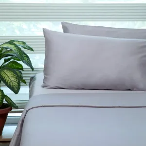 FABDREAMS 100% Organic Cotton Queen Sheet Set | 400 Thread Count|Luxury Hotel Collection|GOTS Certified Premium Long Staple Cotton|Elasticised 17" Deep Pockets|Smoother than Egyptian Cotton|Light Gray