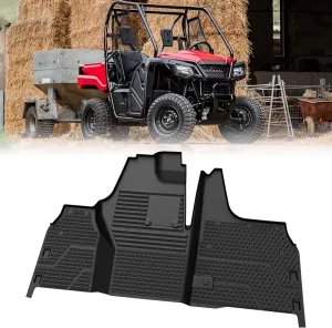 Front TPE Floor Mat for Honda Pioneer 520 500 2015-2025 Accessories, All Weather Protection Row Floor Liners Slush Mats, Prevent Dust Debris Water, Anti-Slip Stripe, Replace# 0SP63-HL5-101