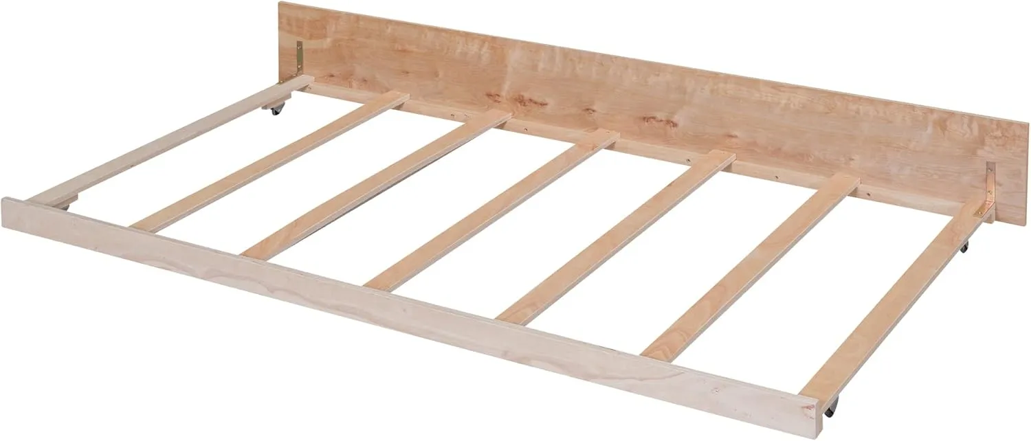 Full Size Wooden House Bed with Twin Size Trundle and Roof,Platform Bed with Headboard and Footboard,for Kids Teens Girls Boys Bedroom (Natural@z, Full)