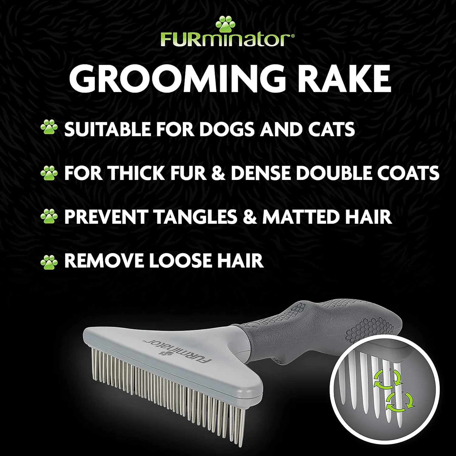 FURminator Grooming Rake for Cats and Dogs