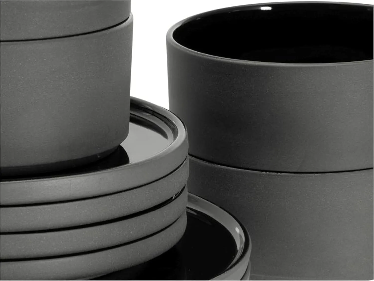 Futuro Series 21664, 4-Piece Crockery Set, Stoneware Bowls, Dishwasher and Microwave Safe, Made in Portugal