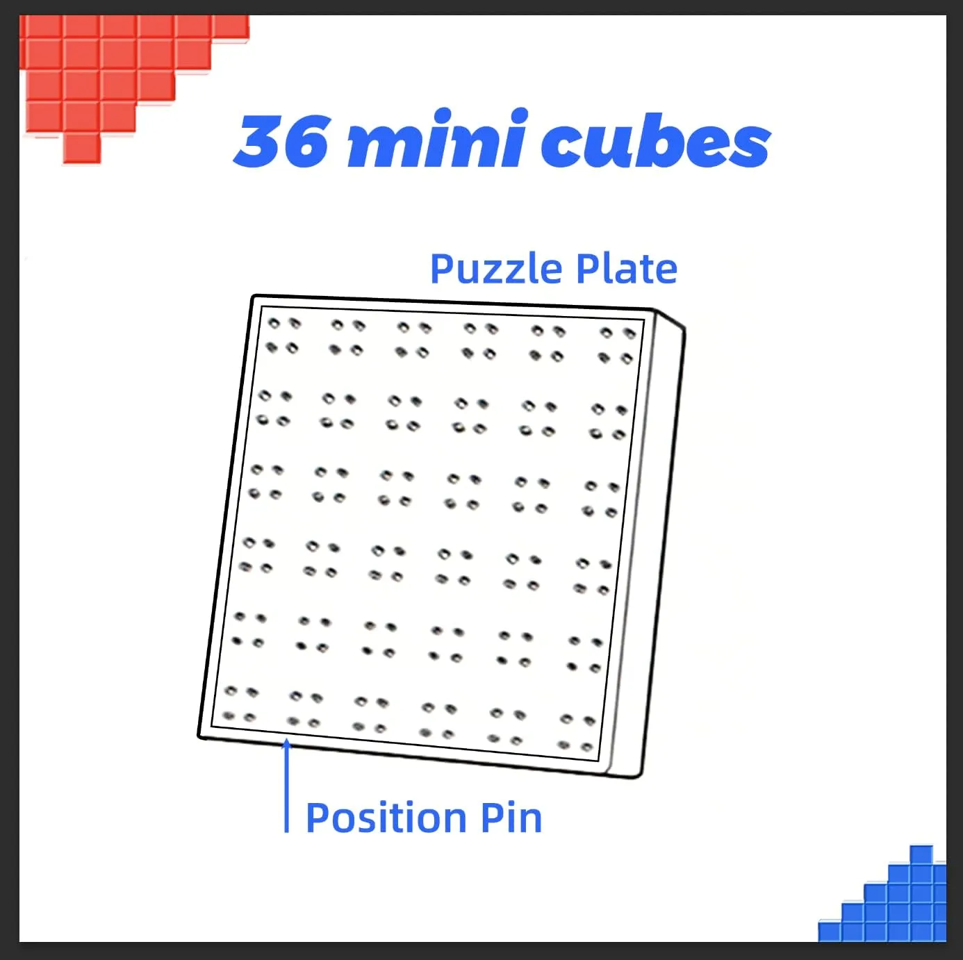 GAN Mosaic Cube, 6x6, 36 Pc 3x3 Mini Cubes with Puzzle Plate, with Puzzle Plate, Magic Cube Puzzles Toy for Kids Adults