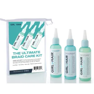 GIRL HAIR Ultimate Braid Care Travel Set | Maintain Healthy Hair & Scalp with Clear   Nourish   Restore | Maximize Hair Strength | TSA Compliant (3 x 3.4 Fl Oz, Leave-In Conditioner, Apple)