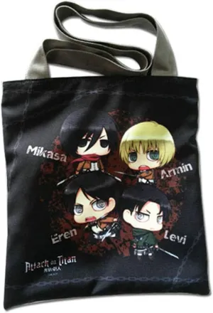 Great Eastern Entertainment Attack On Titan- Eren & Levi & Armin & Mikasa Sd Tote Bag