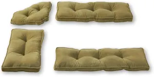 Greendale Home Fashions Hyatt Microfiber 4-Piece Kitchen Nook Cushion Set, Fern