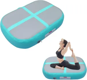 Gymnastics Air Roller Air Barrel Inflatable Tumbling Mat, Tumble Track Backhandspring Mat Gymnastic Equipment with Pump for Yoga Training Cheerleading Home Use