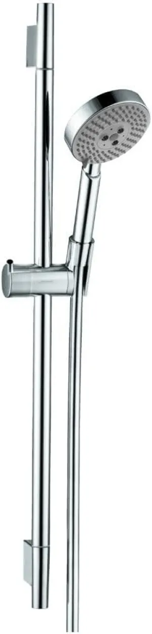 hansgrohe 4266000 Unica S 24-Inch Wall Bar Set with Multi-Function Hand Shower and 63-Inch Techniflex Hose, 28 1/4 Inch Length, Chrome