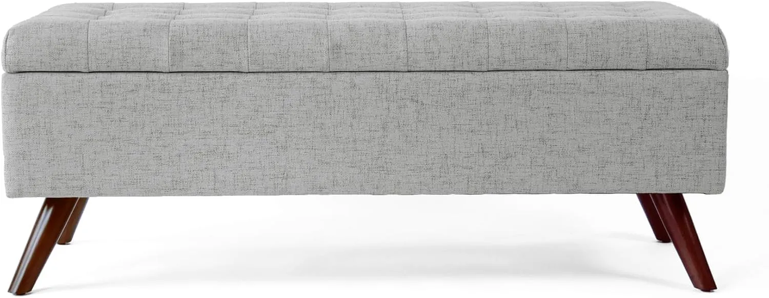 HomePop Modern Storage Bench, Gray Large