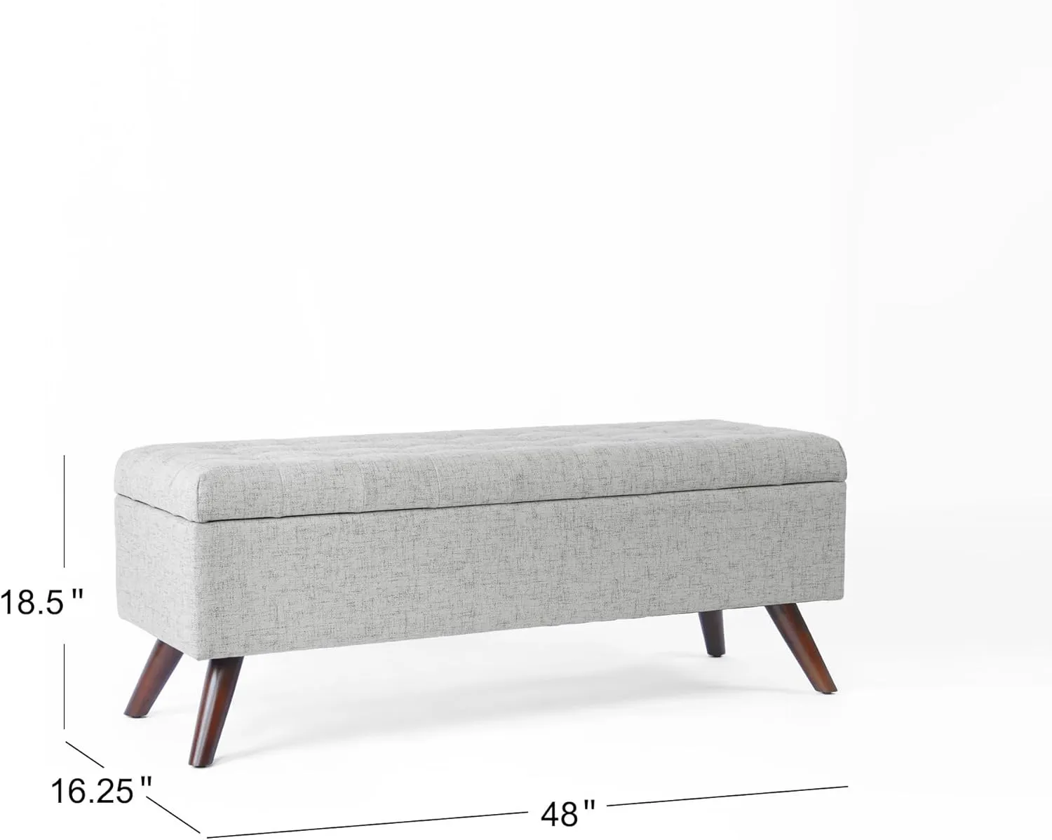 HomePop Modern Storage Bench, Gray Large