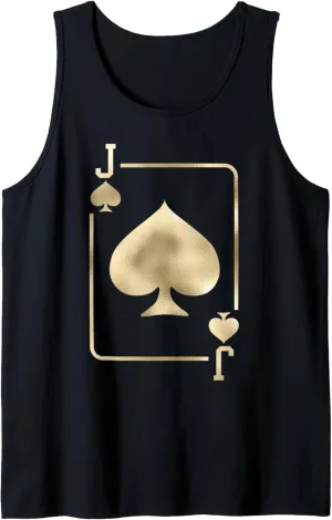 Jack of Spades Playing Card Halloween Costume Gold Tank Top