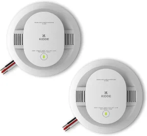Kidde Hardwired Smoke & Carbon Monoxide Detector, AA Battery Backup, Interconnectable, LED Warning Light Indicators, 2 Count (Pack of 1)