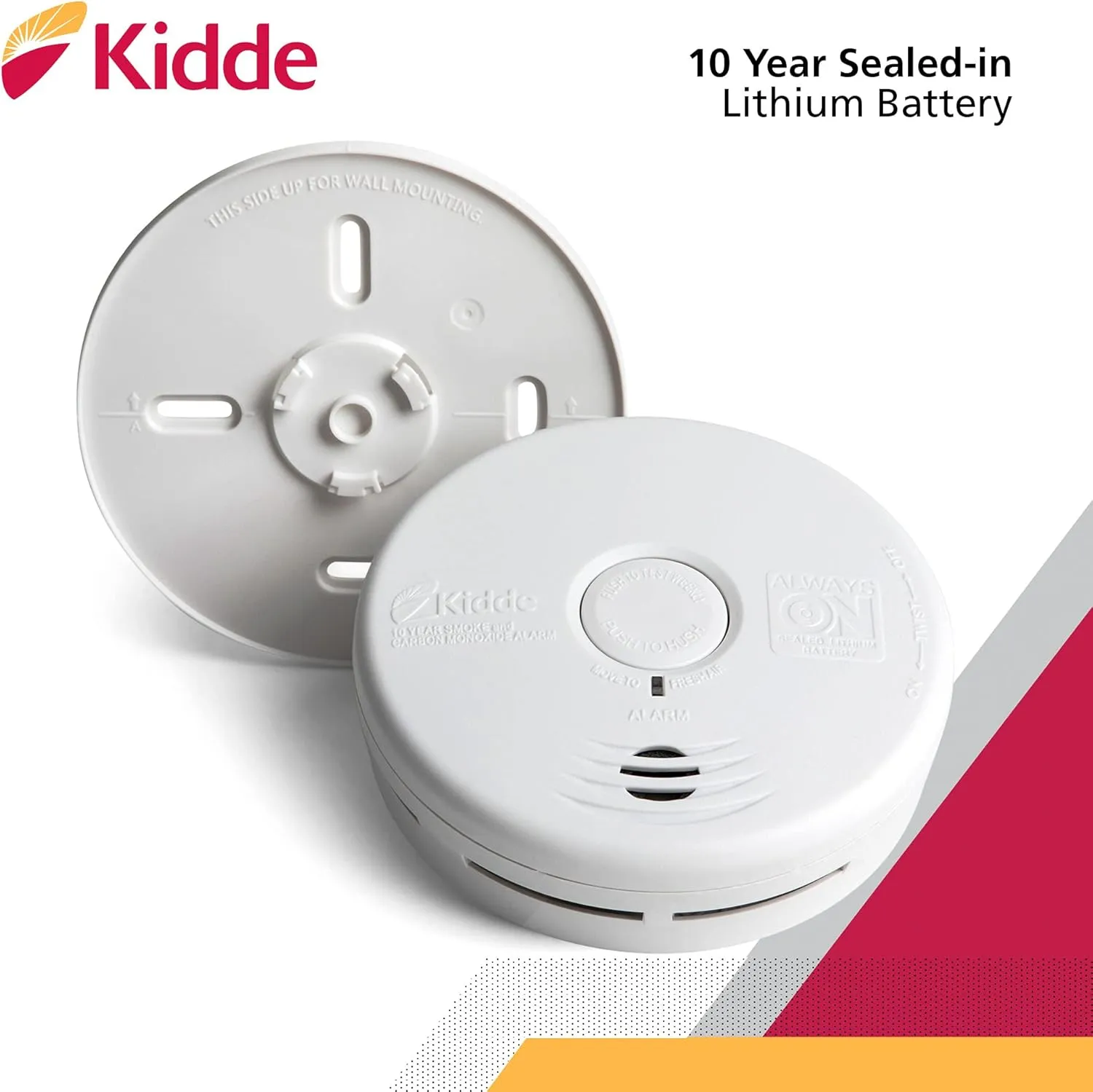 Kidde Smoke Detector & Carbon Monoxide Detector Combo with 10-Year Battery,‎White