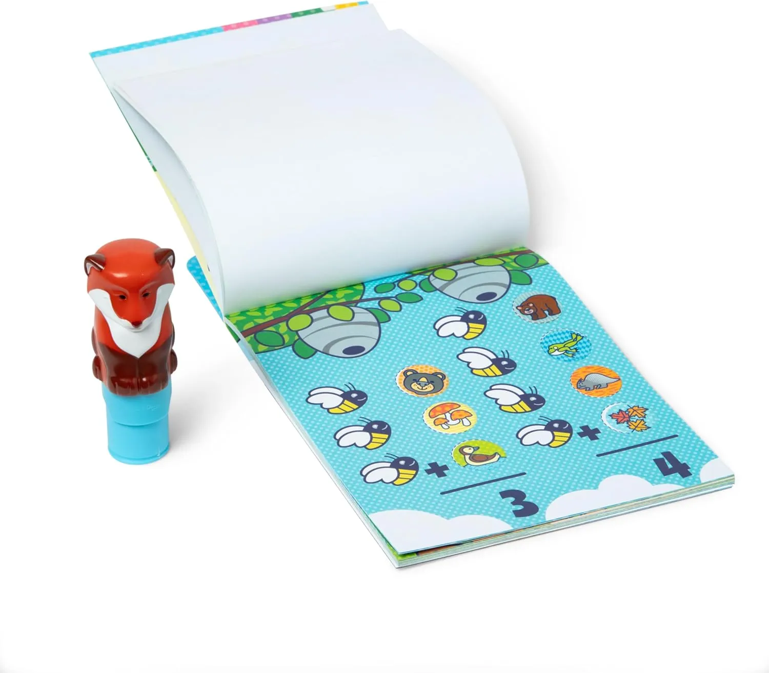 Melissa & Doug Sticker Wow!™ 24-Page Activity Pad and Sticker Stamper, 300 Stickers, Arts and Crafts Fidget Toy Collectible Character – Fox
