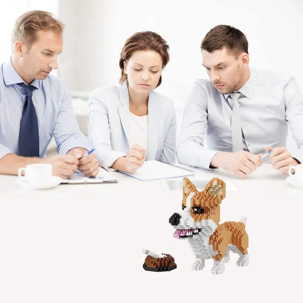 Mini Dog Building Blocks Pet Building Toy Bricks Micro Mini Blocks 3D Puzzle Building Blocks Set Toys Gifts for Kids or Adult (Corgi Dog Food 1380PCS)