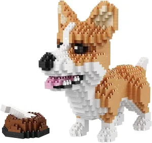 Mini Dog Building Blocks Pet Building Toy Bricks Micro Mini Blocks 3D Puzzle Building Blocks Set Toys Gifts for Kids or Adult (Corgi Dog Food 1380PCS)