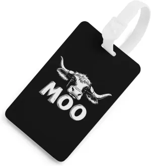 Moo, I Am A Cow Funny Luggage Tag Name ID Identify Suitcase Tags for Travel Bag Baggage Easy Identification