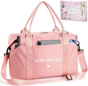 Mothers Day Gifts for Sister Friends Pink Travel Duffle Bag Birthday Gifts for Her Waterproof Weekender Bag