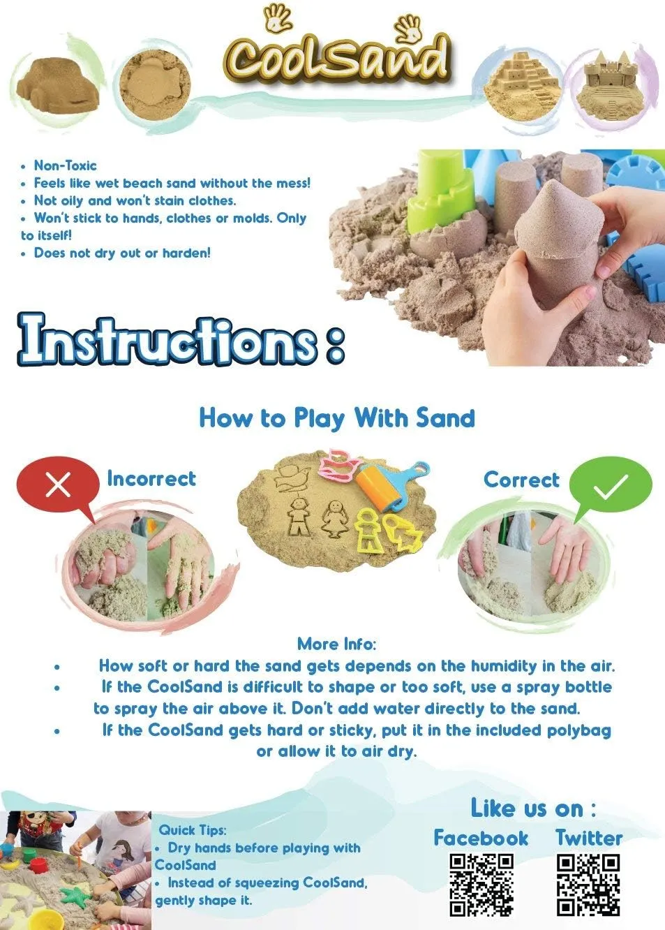 Natural 14 oz Refill Pack - Moldable Indoor Play Sand in Resealable Bag