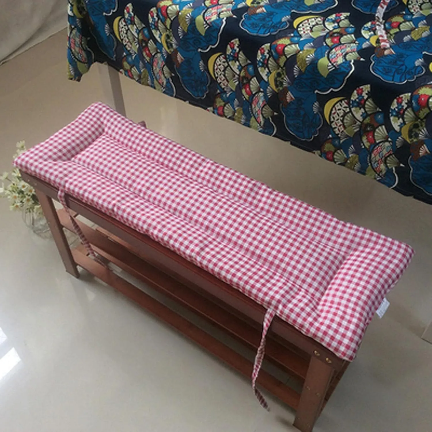 Outdoor Indoor Long Rectangle Bench Cushion, 35x11inch Non-Slip Soft Loveseat Swing Wicker Chair Pad, Patio Garden Deck Backrest Fresco Settee Seat Cushion