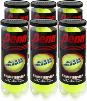 Penn High Altitude Tennis Balls Championship – 6 Pack 18 Balls Yellow - USTA & ITF Approved - Official Ball of The United States Tennis Association Leagues - Natural Rubber for consistent Play