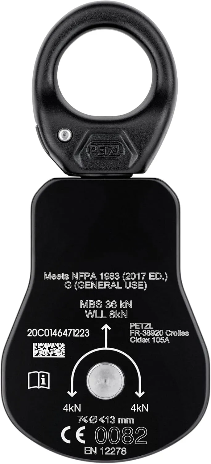PETZL Unisex Spin L1 Simple Pulley with Very High Output with Walker