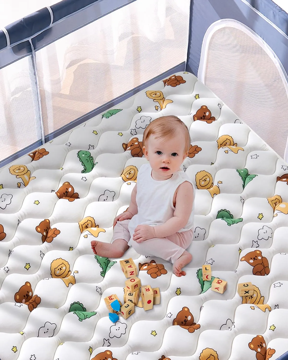 Premium Foam Baby Play Mat 79" X 71", Extra Large Soft Thicker Activity Playmats for Babies, Toddlers, Infants, Play & Tummy Time, Foldable & Machine Washable Baby Crawling Mat