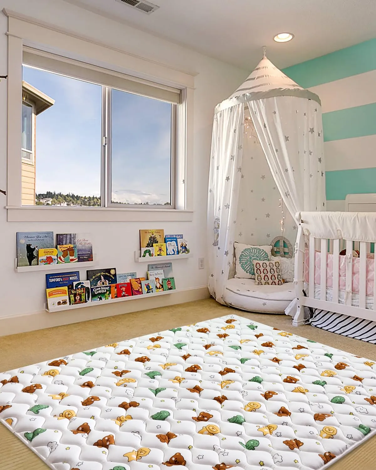 Premium Foam Baby Play Mat 79" X 71", Extra Large Soft Thicker Activity Playmats for Babies, Toddlers, Infants, Play & Tummy Time, Foldable & Machine Washable Baby Crawling Mat
