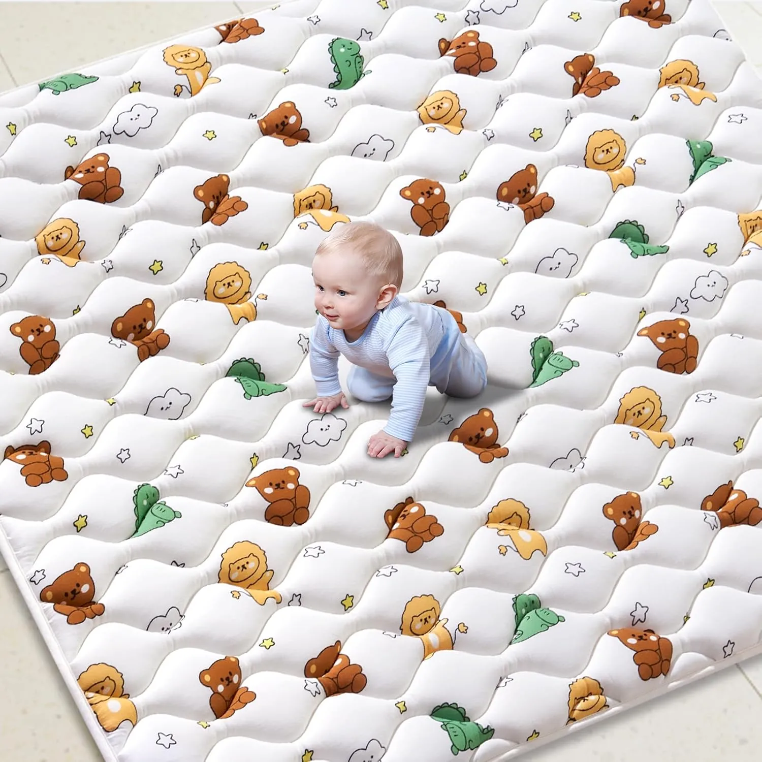 Premium Foam Baby Play Mat 79" X 71", Extra Large Soft Thicker Activity Playmats for Babies, Toddlers, Infants, Play & Tummy Time, Foldable & Machine Washable Baby Crawling Mat