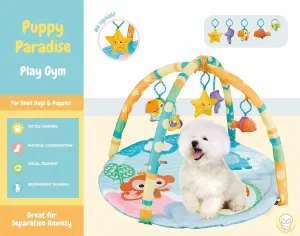 Puppy Play Gym - Dog & Cat Activity Mat with Squeaky Toys - Interactive Sensory Mat for Pets (Suitable for Dogs & Cats Up to 25 lbs)