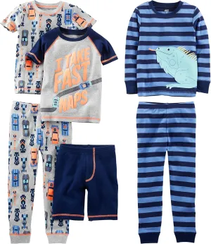 Simple Joys by Carter's Boys' 6-Piece Snug Fit Cotton Pajama Set