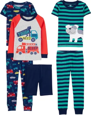 Simple Joys by Carter's Boys' 6-Piece Snug Fit Cotton Pajama Set