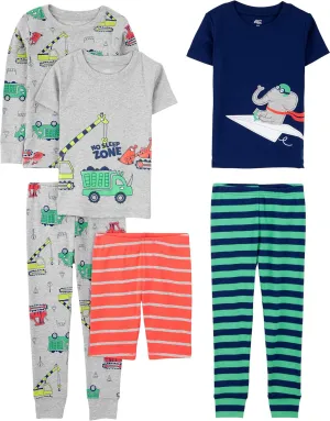 Simple Joys by Carter's Boys' 6-Piece Snug Fit Cotton Pajama Set