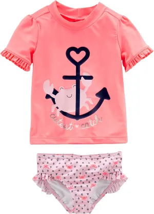 Simple Joys by Carter's Girls' 2-Piece Assorted Rashguard Sets