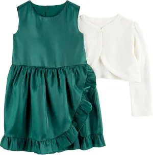 Simple Joys by Carter's Toddlers and Baby Girls' 2-Piece Special Occasion Dress and Cardigan Set