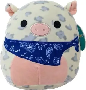 Squishmallow Official Kellytoy Collectible Plush Farm Squad Squishy Soft Animals Choose Cow Pig Horse Sheep Donkey (Rosie The Pig (Blue Bandana), 8 Inch)